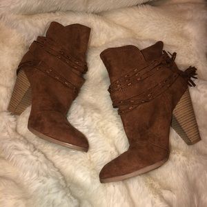 Tan ankle booties